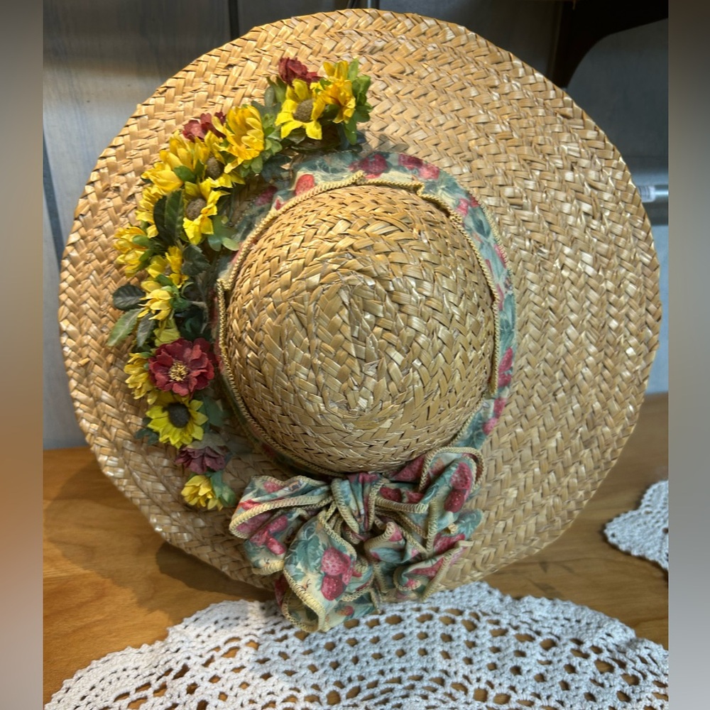 Stanley Woven Straw Hat with Floral Accents